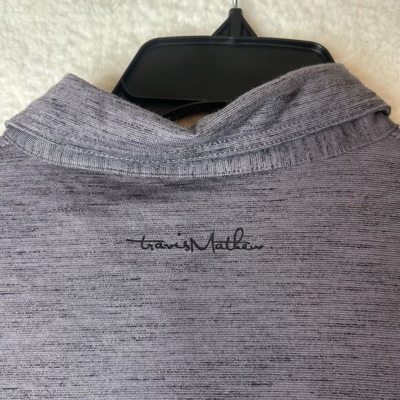 Travis Mathew Polo Heather Purple Short Sleeve Skate Casual Golf Stretch L - Picture 6 of 8